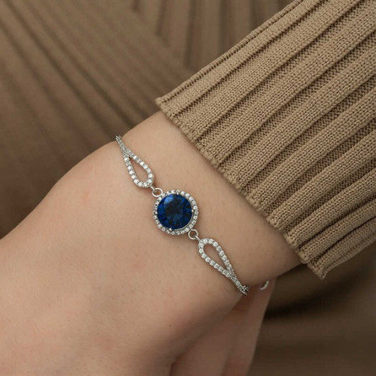 Gms Sapphire Silver Bracelet