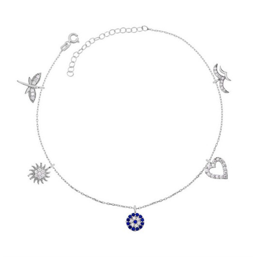 Luck Women's Silver Anklet