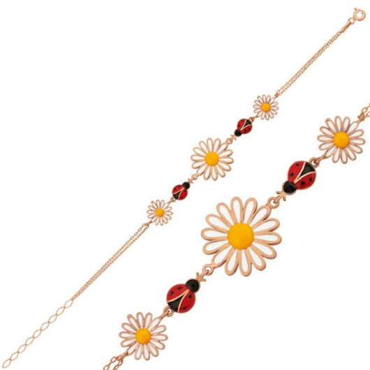 Gms Ladybug Daisy Women's Silver Bracelet