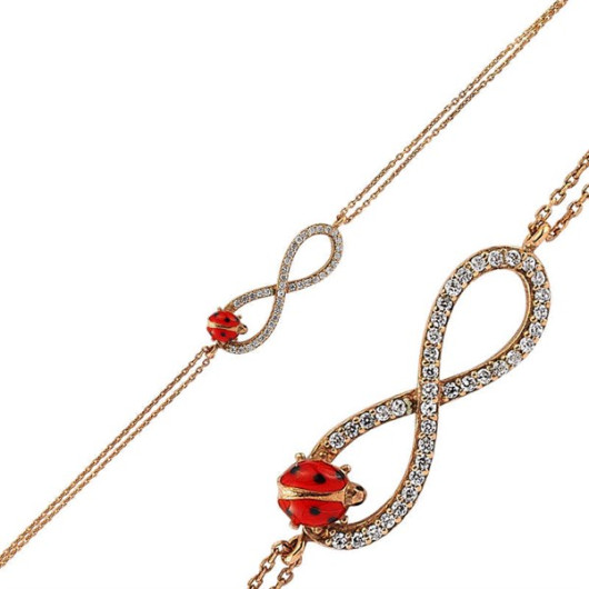 Gms Ladybug Infinity Women's Silver Bracelet