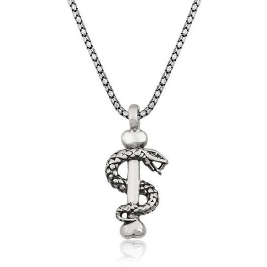 Gms Snake Men's Silver Necklace