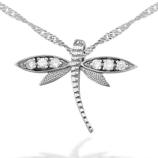 Gms Dragonfly Women's Silver Necklace
