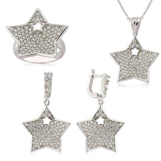 A Womens Star Silver Accessory Set