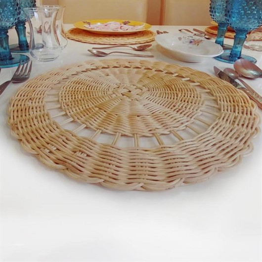 Braided Placemat Cover 6 Pieces 35X35Cm- Unvarnished