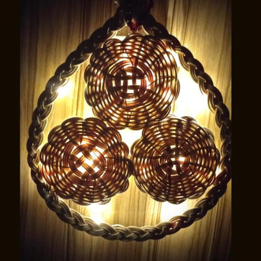 Braided Drop Pendant Sconce Lighting- Varnished