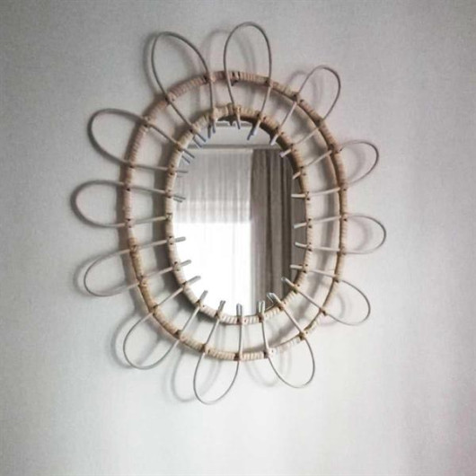 Braided Daisy Decor Mirror- Varnished