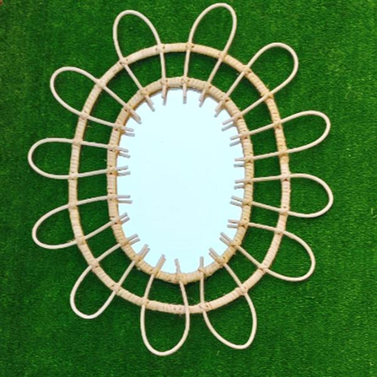 Braided Daisy Decor Mirror- Varnished