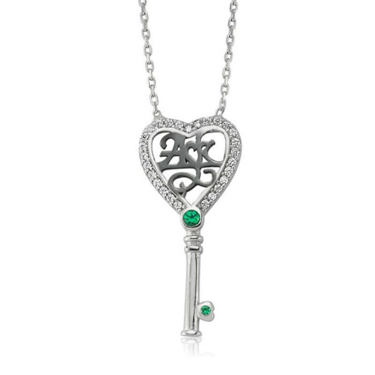 Love Written Key Women Sterling Silver Necklace
