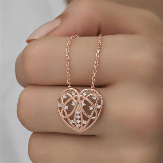 Sterling Silver Curved Heart Pb Pendant Necklace For Women