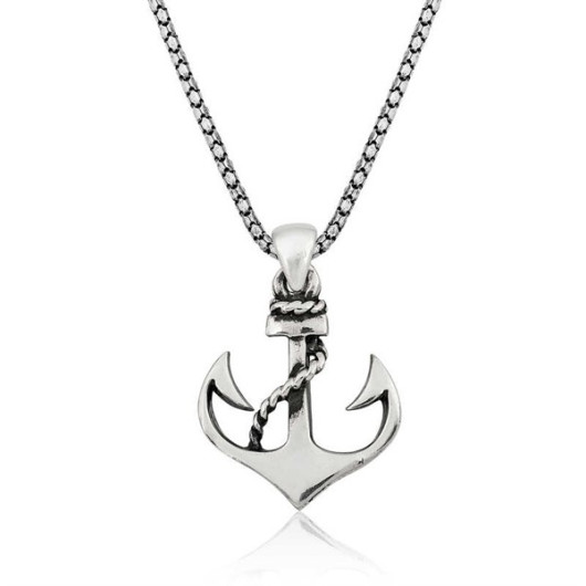 Sea Anchor Men's Silver Necklace