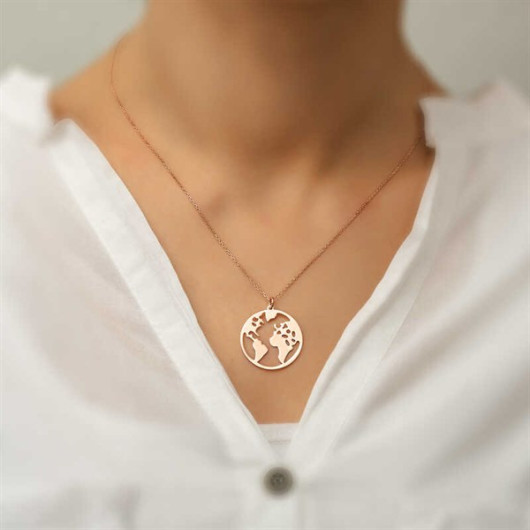 Pb World Silver Necklace