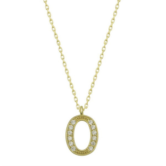 Pb Gold Letter O Women's Silver Necklace