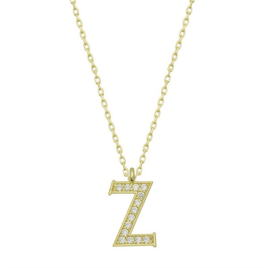 Pb Gold Letter Z Women's Silver Necklace