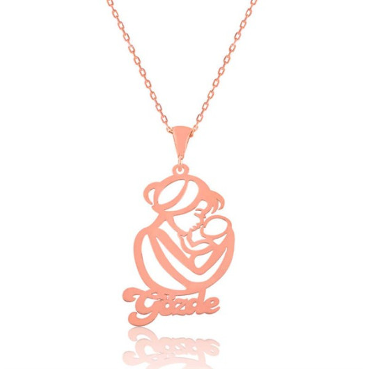 Silver Necklace Named Pb Mother And Child Love