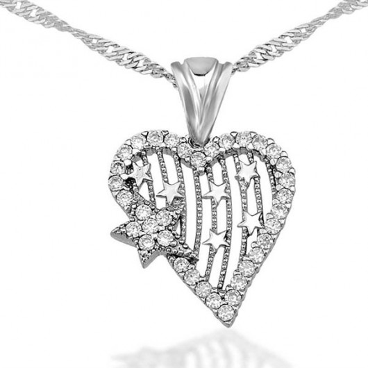 Heart Star Women's Sterling Silver Necklace