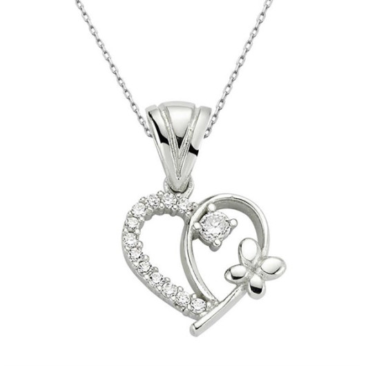 Silver Heart-Shaped Women's Necklace