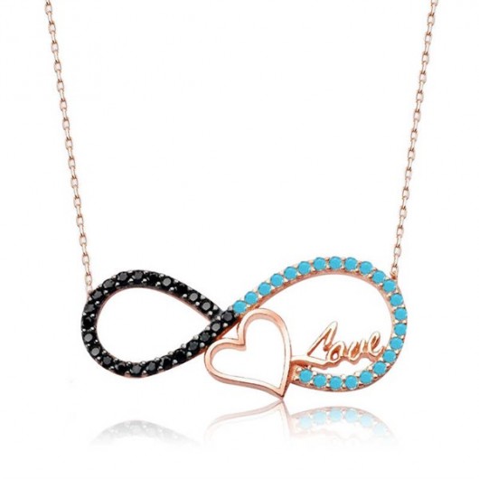 Women's Silver Heart-Shaped Infinity Necklace