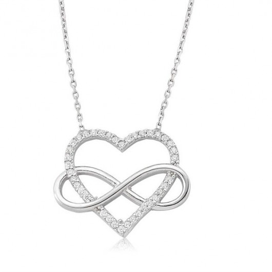 Heart Infinity Women's Sterling Silver Necklace