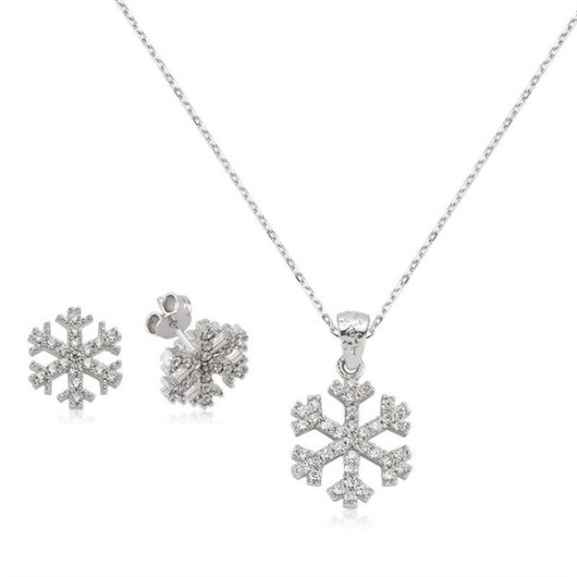 Pb Snowflake Women's Silver Set