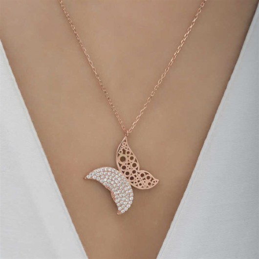 925 Silver Necklace In The Shape Of A Butterfly