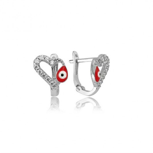 Red Heart Children's Sterling Silver Earring