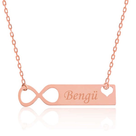 Pb Personalized Infinity Silver Necklace