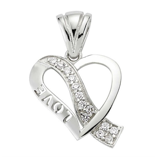 Silver Heart-Shaped Women's Necklace
