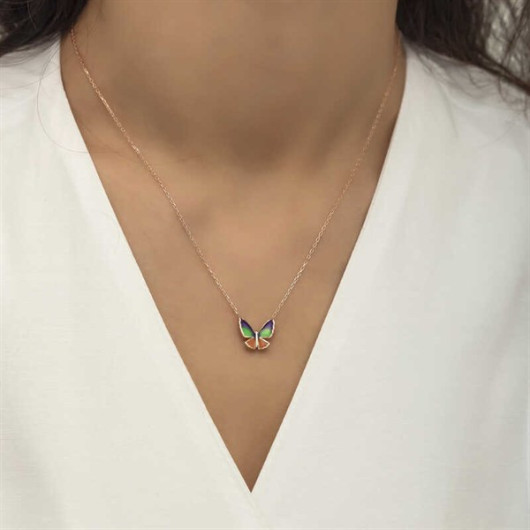 Pb Minimal Butterfly Silver Women's Necklace