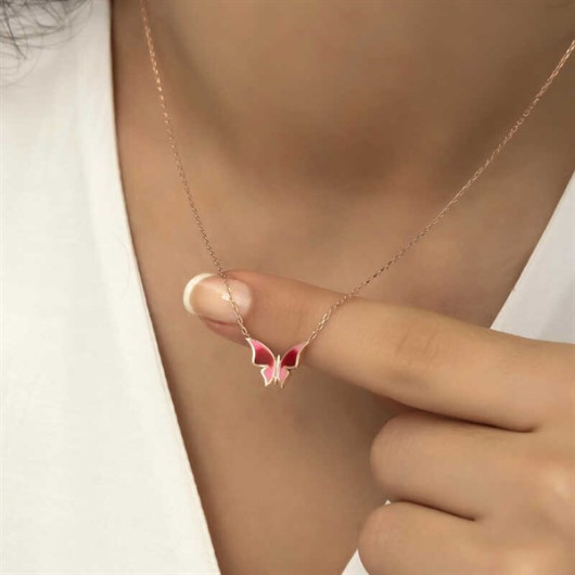 Pb Minimal Butterfly Silver Women's Necklace