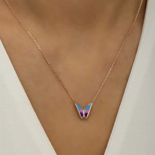 Pb Minimal Butterfly Silver Women's Necklace