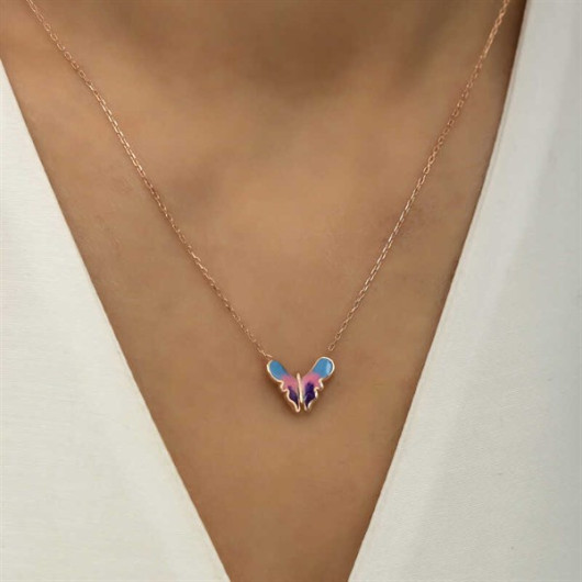 Pb Minimal Butterfly Silver Women's Necklace