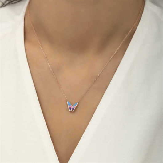 Pb Minimal Butterfly Silver Women's Necklace