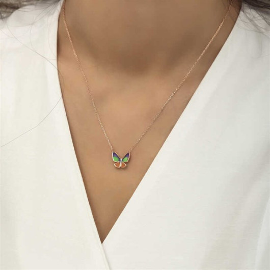 Pb Minimal Butterfly Silver Women's Necklace