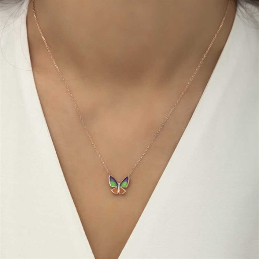 Pb Minimal Butterfly Silver Women's Necklace