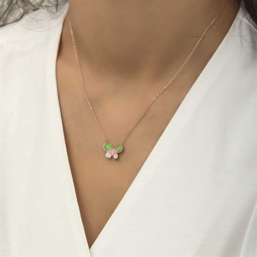 Pb Minimal Butterfly Silver Women's Necklace