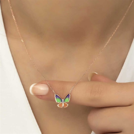 Pb Minimal Butterfly Silver Women's Necklace