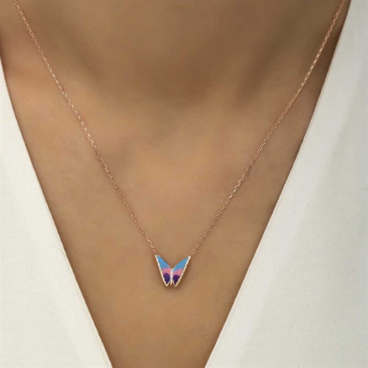 Pb Minimal Butterfly Silver Women's Necklace