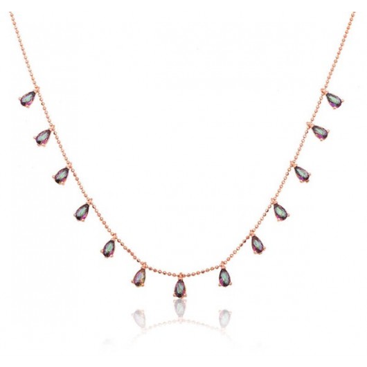 Pb Mystic Topaz Luck Silver Necklace