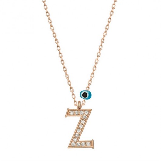 Rose Z Letter Women's Sterling Silver Necklace