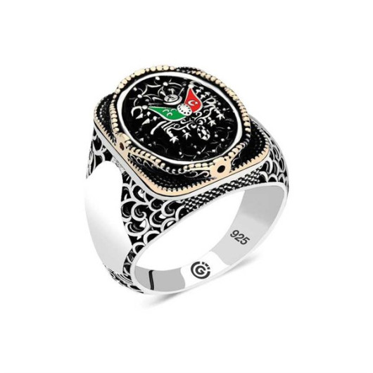 925 Silver Ring For Men With The Ottoman Logo