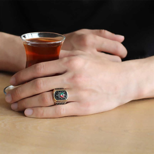Ottoman State Coat Of Arms Men's Silver Ring