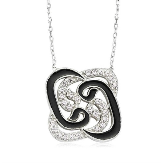 Silver Women's Necklace With The Letter "Waw".