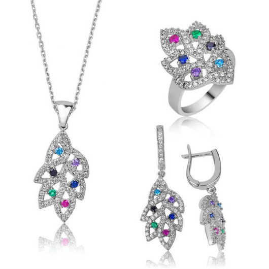 Women's Silver Accessory Adorned With Colored Gemstones