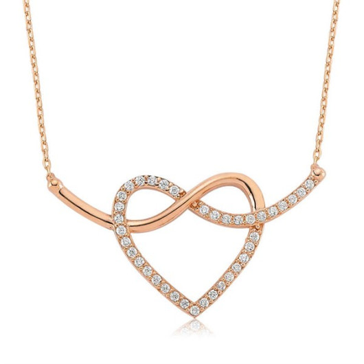 Infinity Heart Women's Sterling Silver Necklace