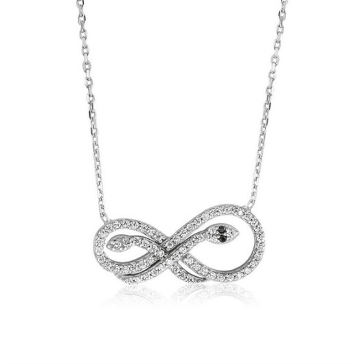 Pb Infinity Snake Women's Silver Necklace