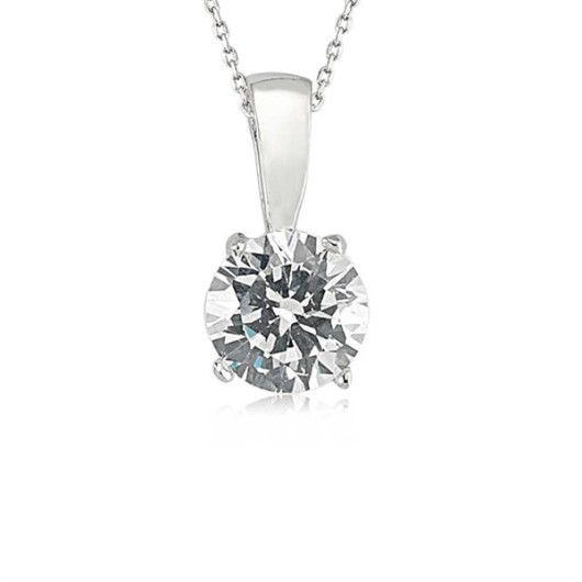 Solitaire Women's Sterling Silver Necklace