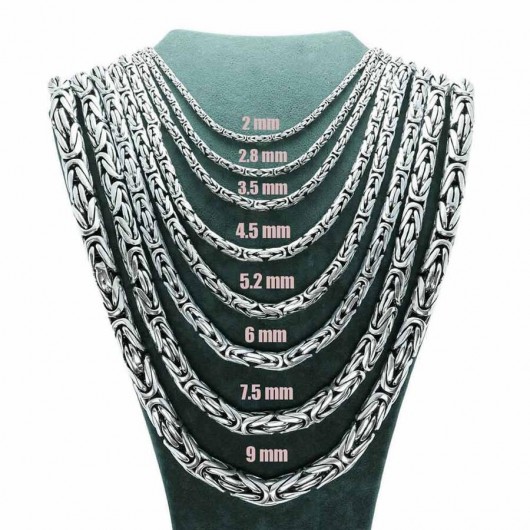 925 Sterling Silver 9Mm Men's King Chain Necklace