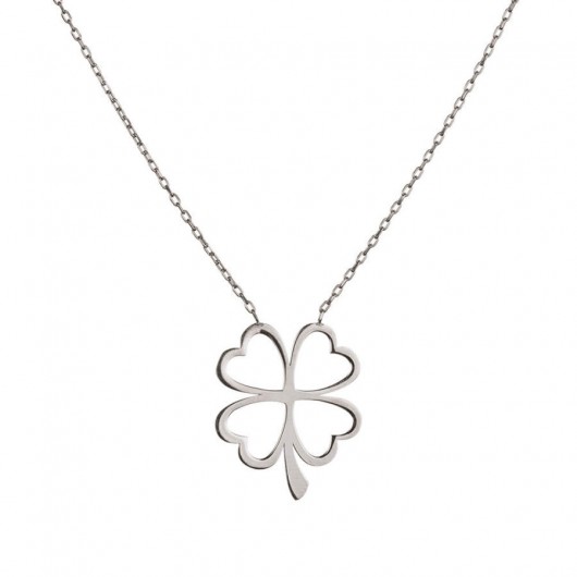 925 Sterling Silver Four Leaf Clover Necklace