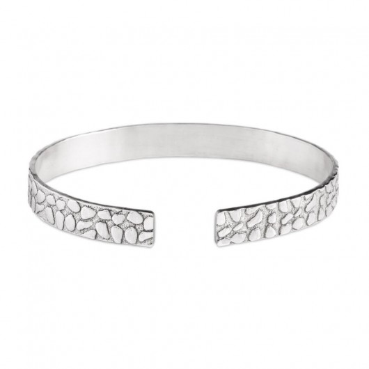 925 Silver Men's Bracelet With Stone Pattern