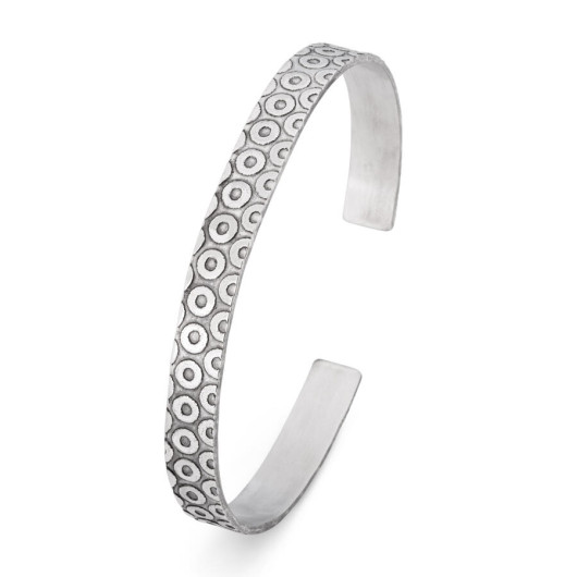 925 Silver Men's Bracelet With A Circular Pattern